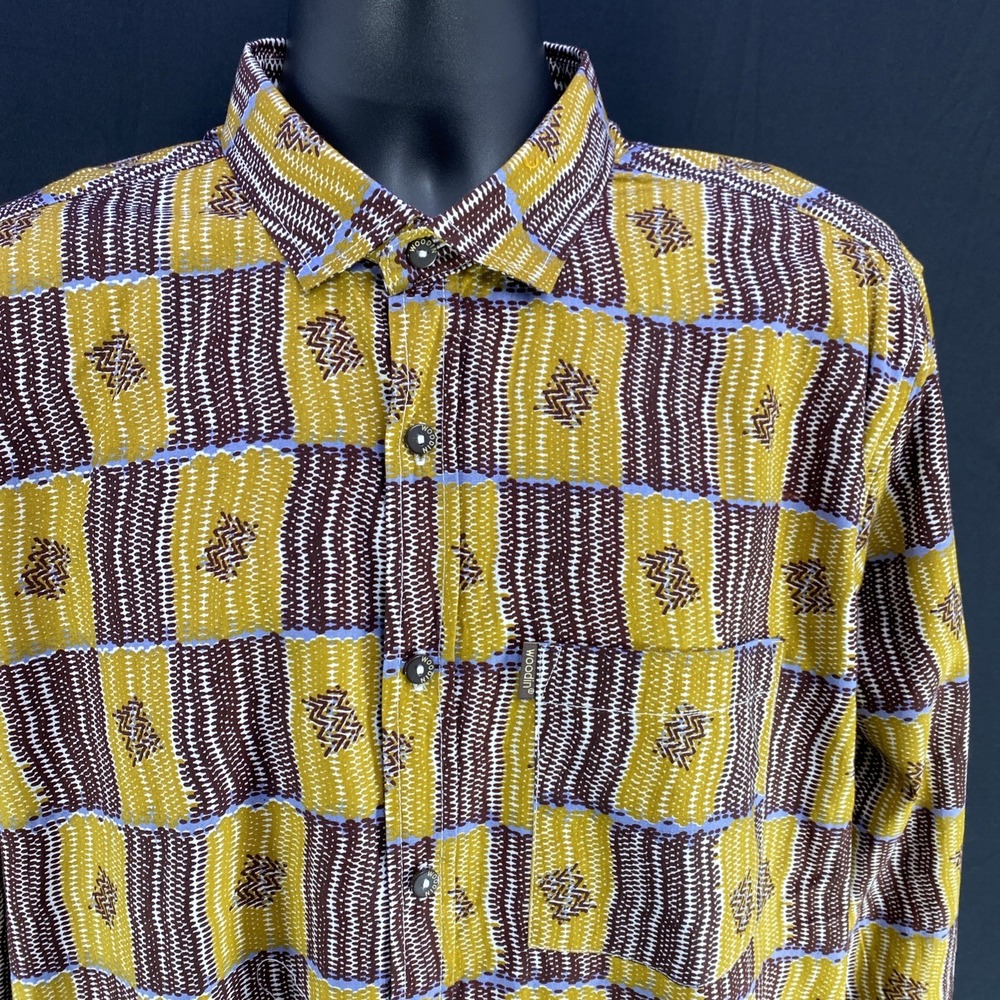 Woodin Mens Deluxe Long Sleeve Button Up Shirt Size XL African‎ Print AOP